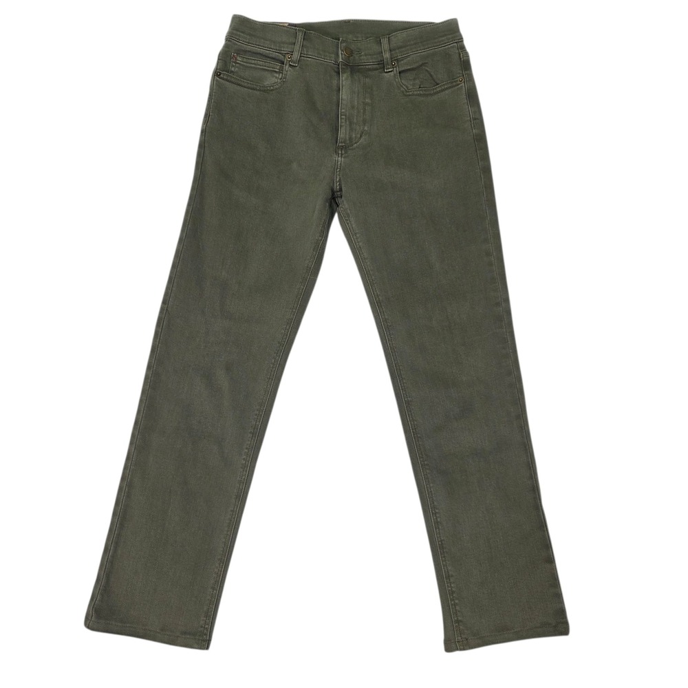 Marine Layer Slim Straight Pants Mens 30‎ Olive Green Denim Jeans Excellent
